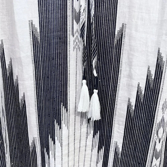 Cynthia‎ Rowley Shift Dress Womens Blue White Linen Bohemian - Picture 7 of 12